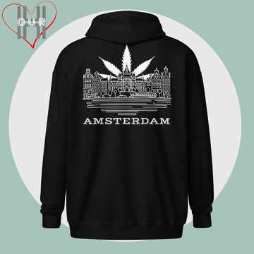 Custom Travel Hoodie - Amsterdam Edition - Personalized with Initials & Date - Ideal Memory Gift