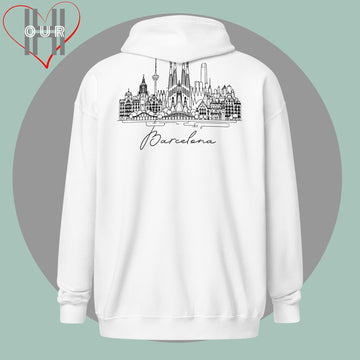 Custom Travel Hoodie - Barcelona Edition - Personalized with Initials & Date - Ideal Memory Gift