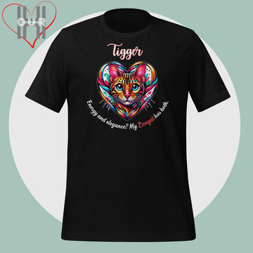 Personalized Bengal Cat T-shirt – Customizable with Your Cat's Name