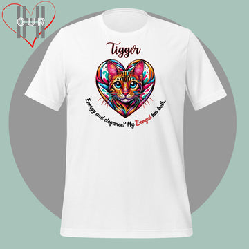 Personalized Bengal Cat T-shirt – Customizable with Your Cat's Name